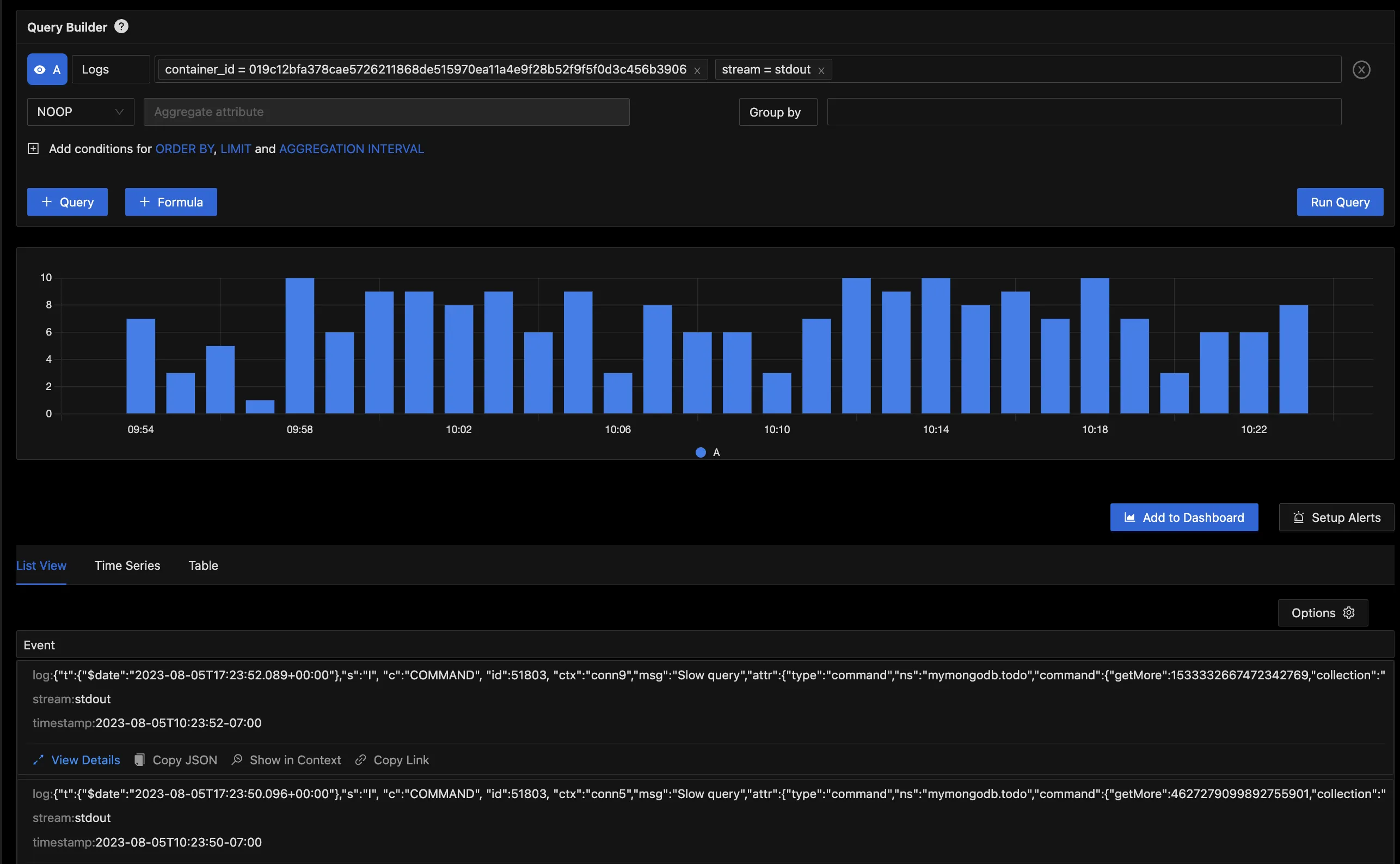 Logs Query Builder Interface