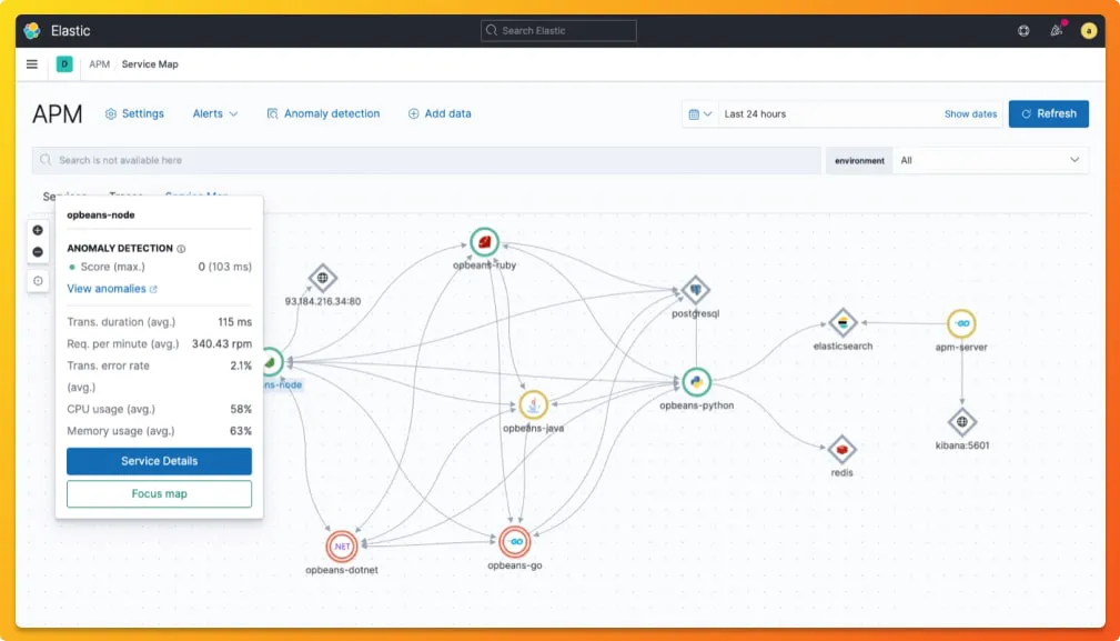 Elastic APM Dashboard