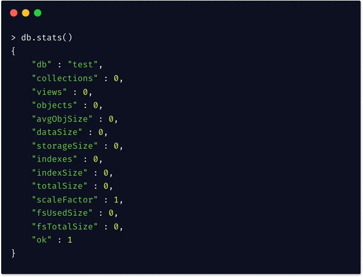 stats command mongodb