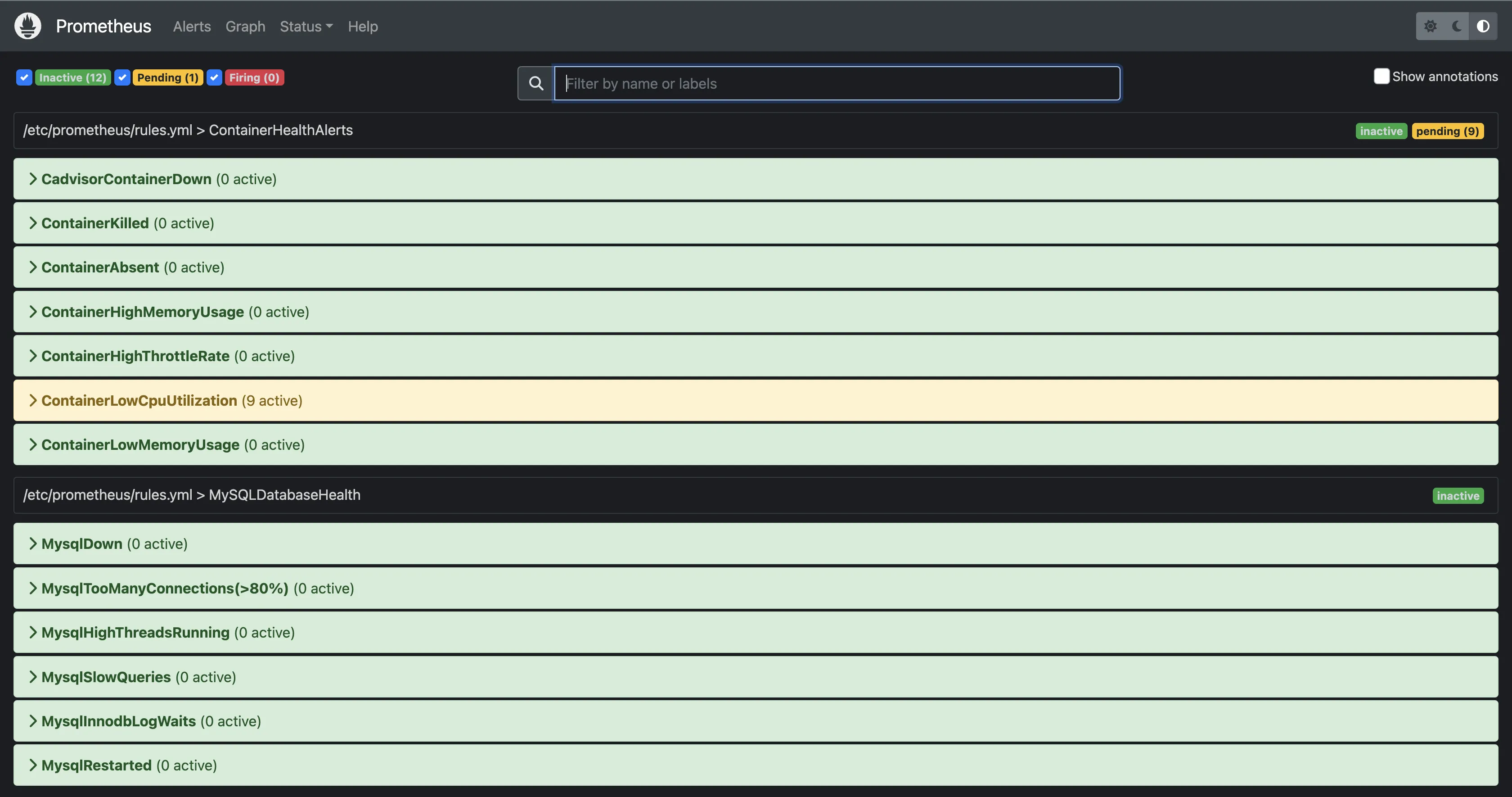 Alerts in Prometheus